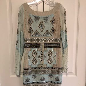 Beaded Long Sleeve Dress